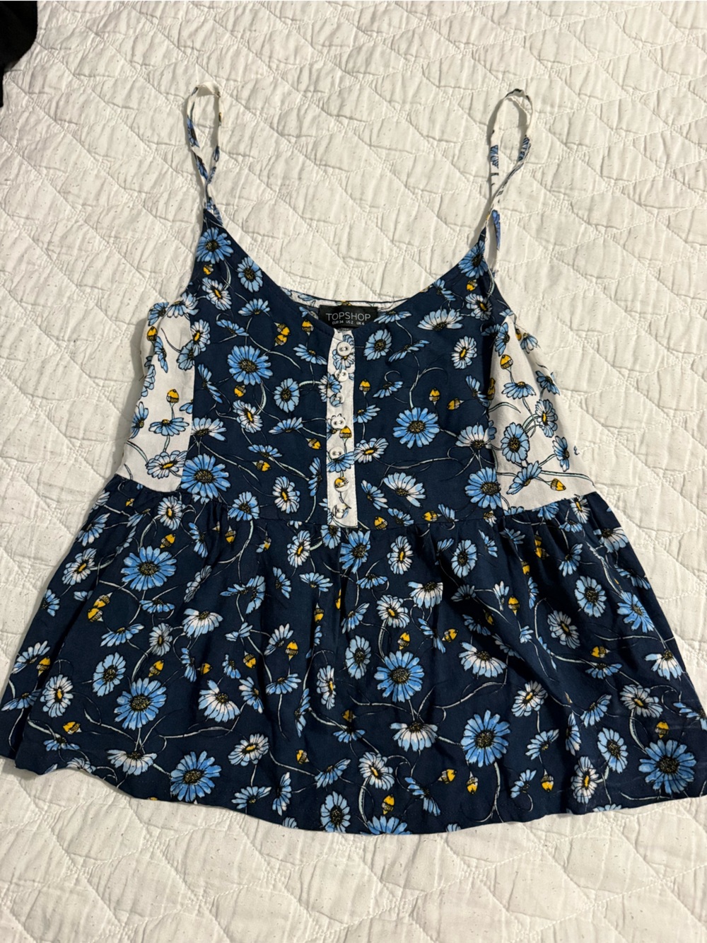 Topshop Navy Floral tank top